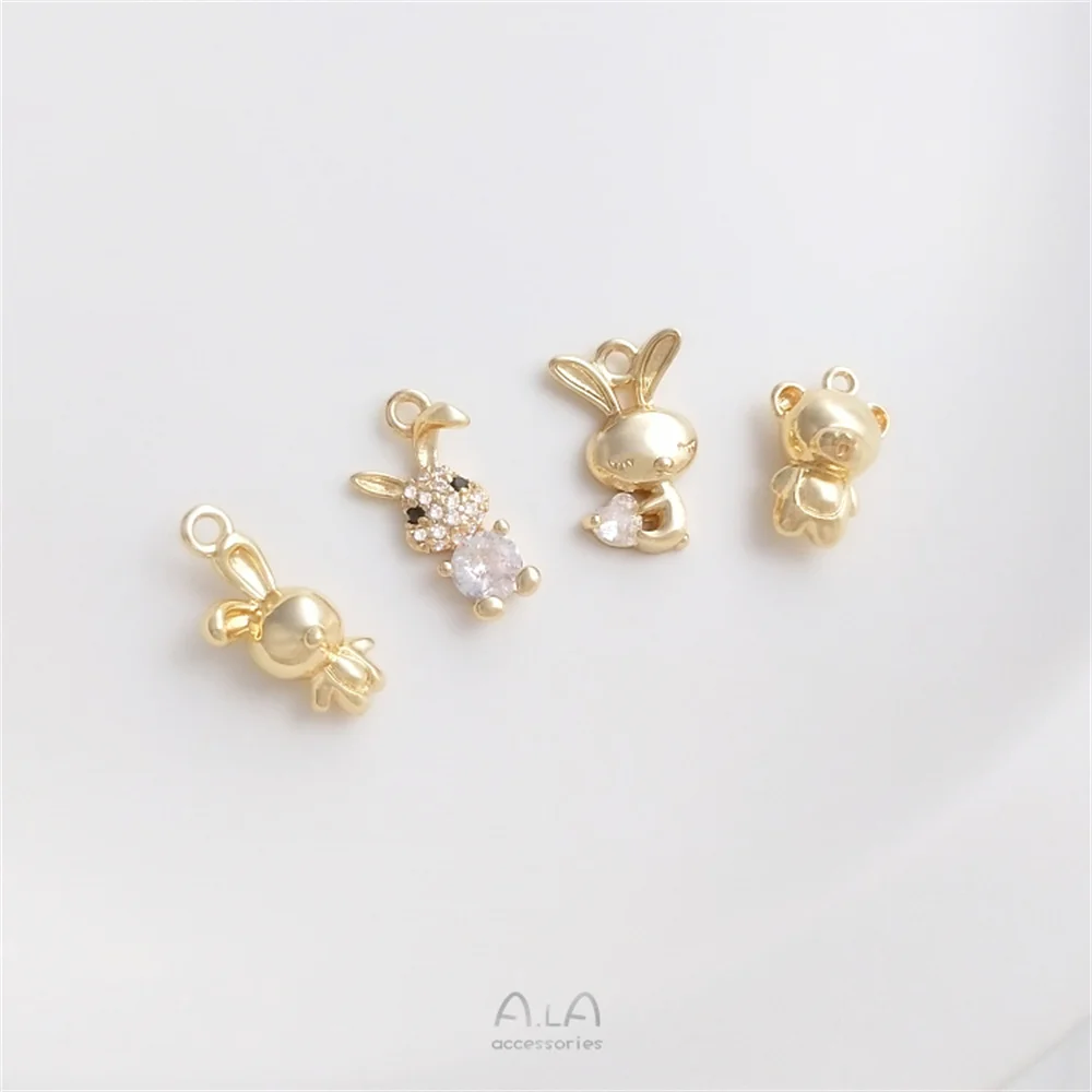 14k Gold Mini Charms | Bunny Charm Bracelet | Bunny Charm
