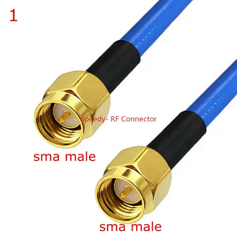 High-Frequency RG-402 Adapter with Right Angle Crimp SMA Connectors - 50 Ohm Brass