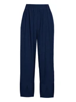 Women's plus Size Elastic Waist Wide Leg Pants Loose Casual Solid Color Fall 2024 Nine Minute Pants - Image 2