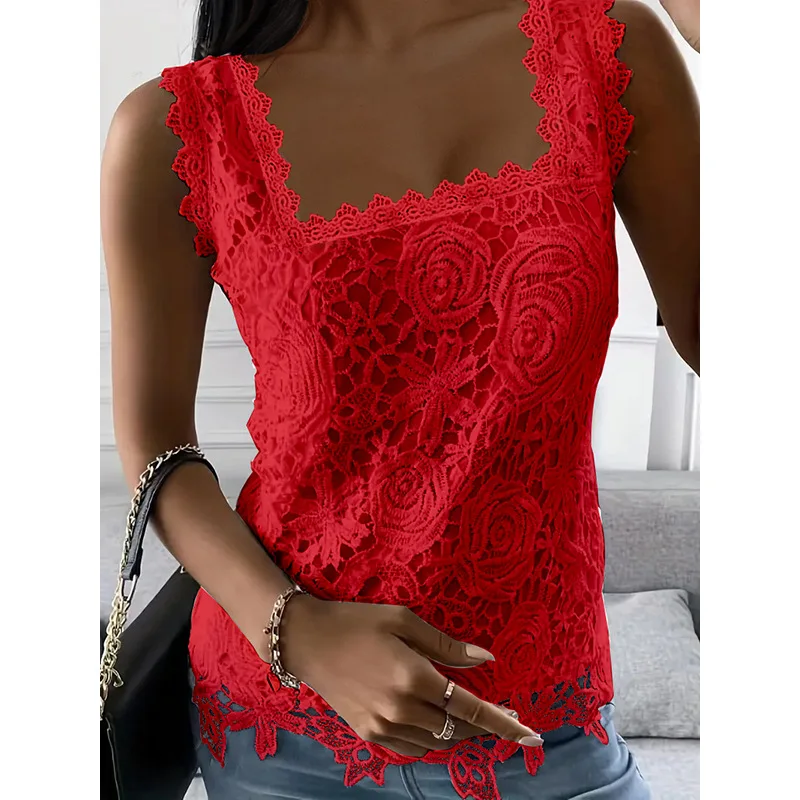 Women Summer Lace Crochet Vest Tops