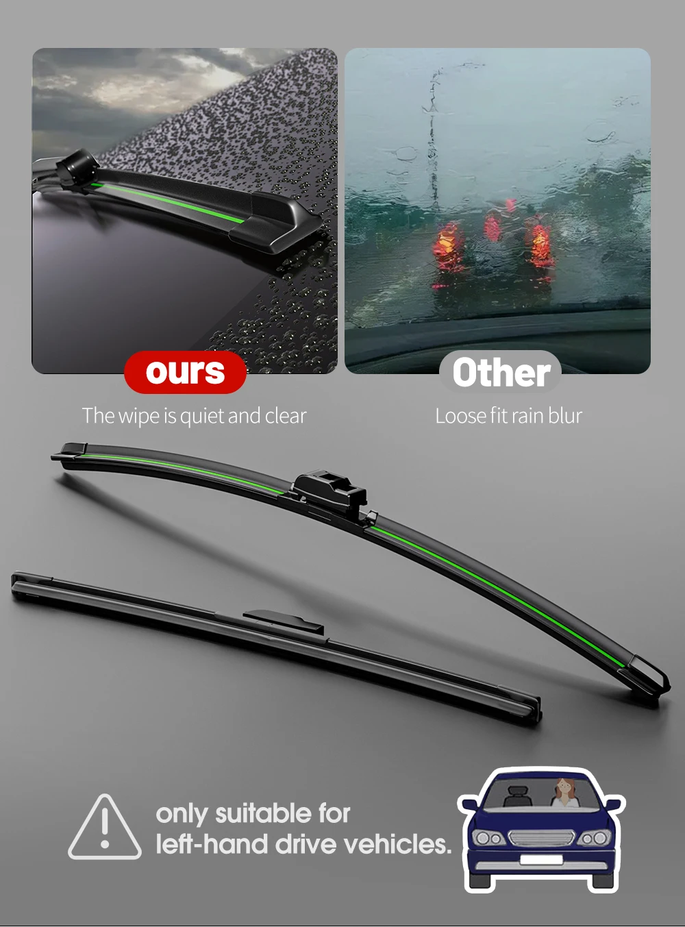 Für Porsche Panamera 970 971 2009-2019 Frontscheibenwischerblätter 2 Stück Windschutzscheiben-Fensterzubehör 2010 2012 2013 2016 2017 – Detail 2