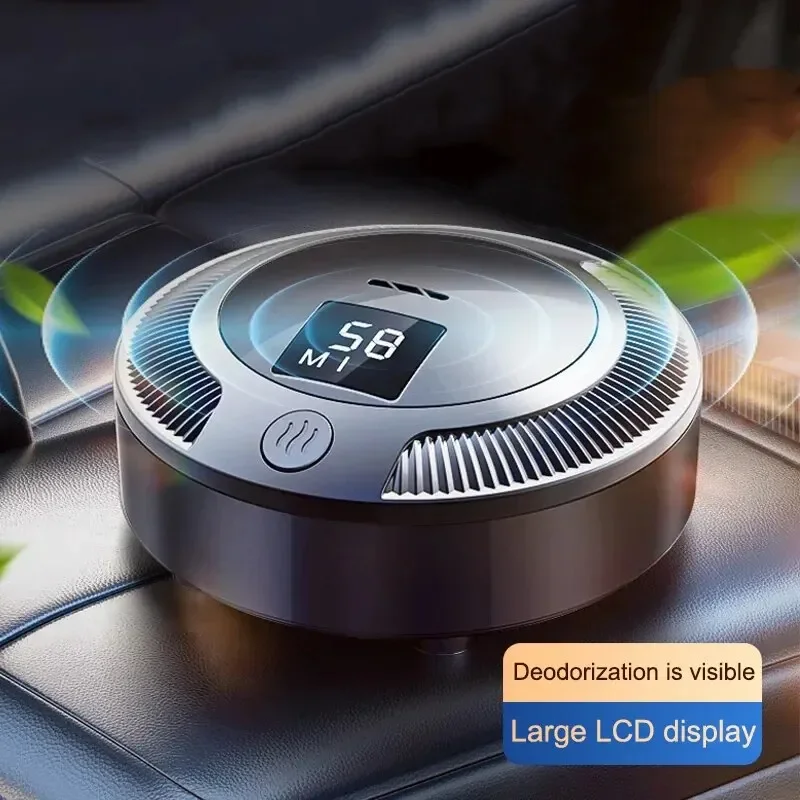 Car Air Purifier Digital Display Rechargeable Dual Use In Car And Home Deodorization Product Interior Decoration Deodorizer