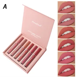 Luxurious Matte Lip Gloss Set - 6 Vibrant Colors, Smooth & Long - Lasting, Waterproof & Moisturizing, Perfect Holiday Gift (A)