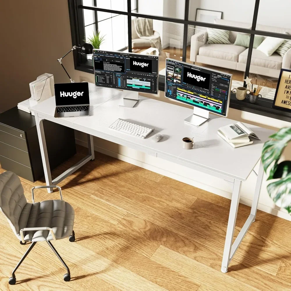 New2025-Computer Desk, 63 Inch Office Desk, Gaming Desk with Storage