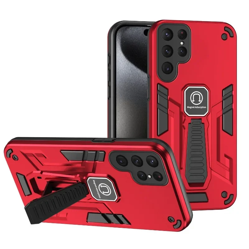 Coque rigide avec support magnétique pour Samsung Galaxy S23 FE S24 Ultra Plus A05 A05S A15 A25 A14 A34 A54 A52S_voghion.com