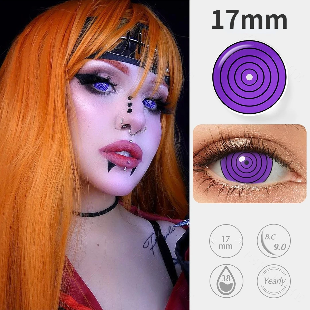 

Pseyeche 17MM Mini Sclera Contact Lens Tokyo Ghoul Lenses Halloween Lens Green Goblin Cosplay Contacts Red Black Rinnegan Lense