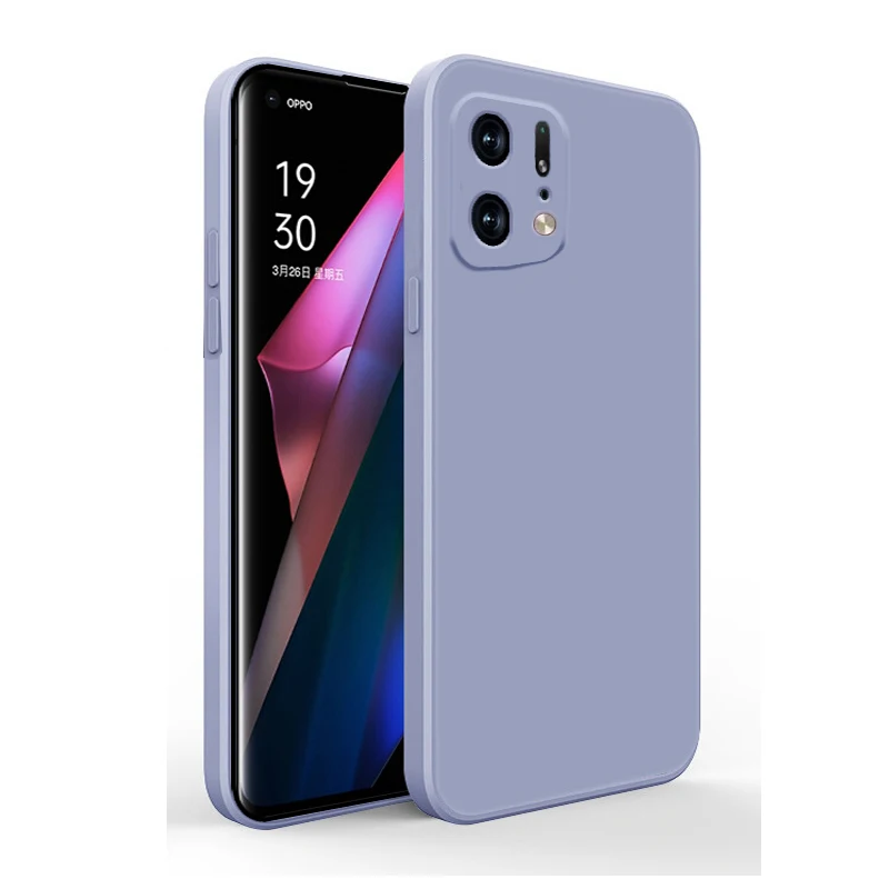 For OPPO Find X5 Pro Case Soft Liquid Silicone Phone Cover Coque Funda neck pouch for phone Cases & Covers