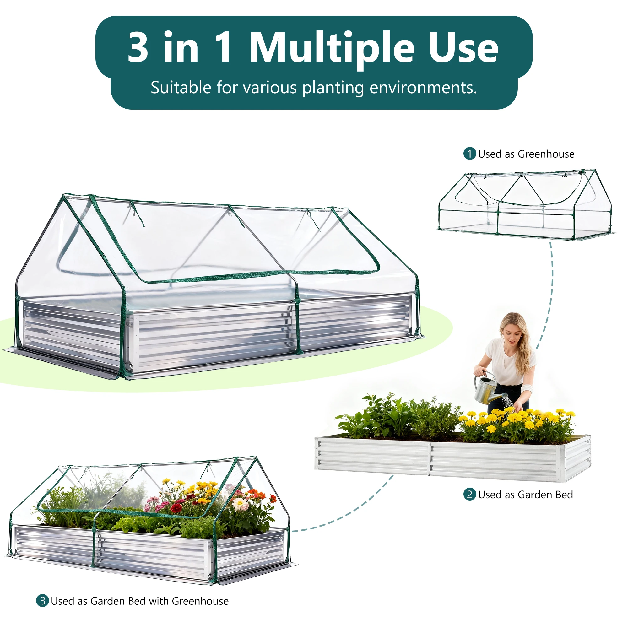 Outdoor raised bed in backyard