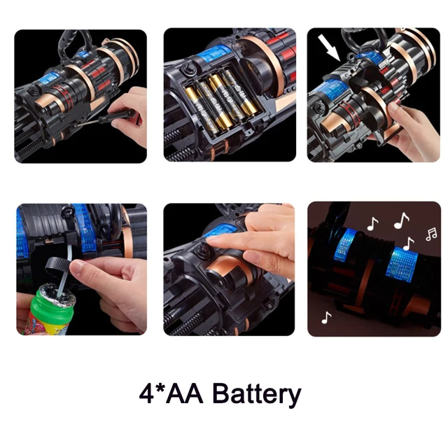 Hot 2-in-1 Gatling Bubble Gun Children Bubbles Toy Kids Outdoor Toy for Children Adult Wedding Electric Gatling Bubble Machine 6