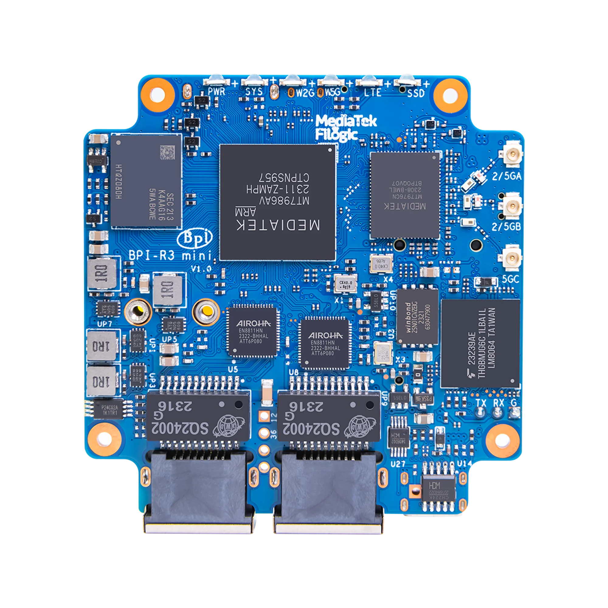 Youyeetoo Bananapi BPI-R3 - Scheda router WiFi 6 con chip MediaTek MT7986, Dual GbE LAN per IoT, client e server VPN, progetti OpenWrt