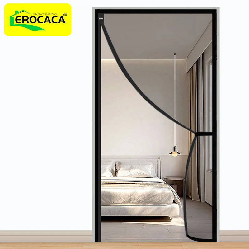 

EROCACA Magnetic Door Screen Mosquito Net Custom Summer Anti insect Mesh Automatic Closing Curtain Applicable to glass doors