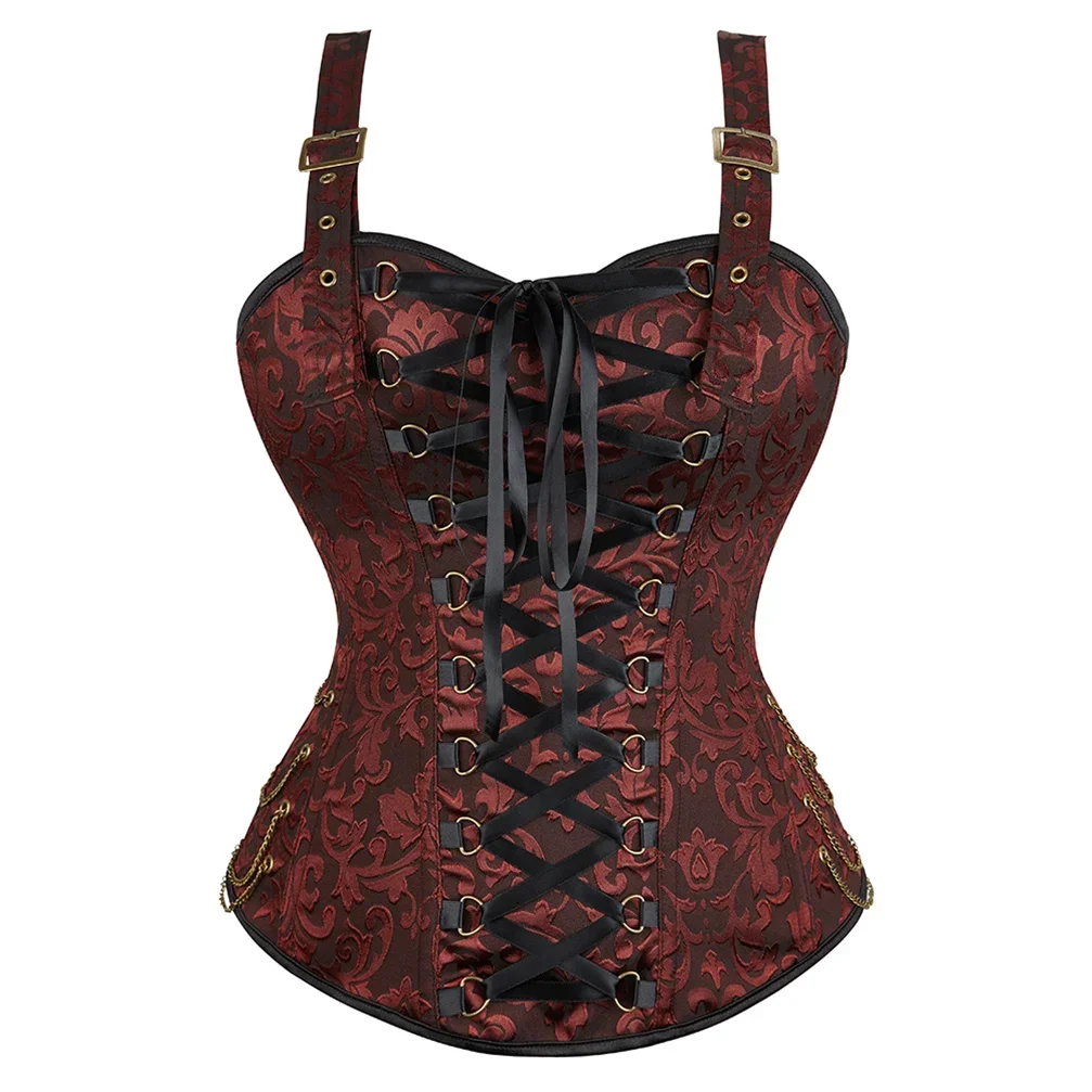 

Corsets Tops for Women Gothic Bustier with Straps Vintage Floral Bustiers Steampunk Victorian Costume Corset for Wedding Corsage