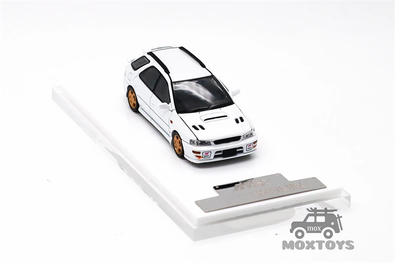 ATS 1:64 IMPREZA WRX 메탈릭 블루/화이트 다이캐스트 수집가용 차량 모델 자동차