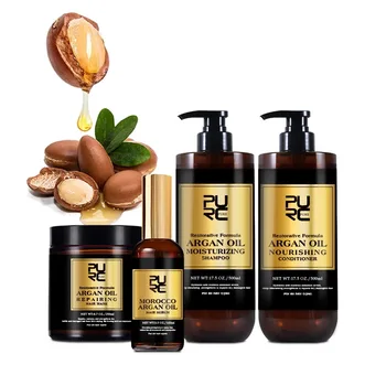 Marocco Olio di Argan Shampoo Balsamo Maschera per capelli Trattamento Riparazione profonda Danni Pulizia del cuoio capelluto asciutto PURC Cura dei capelli 500ML Shampoo