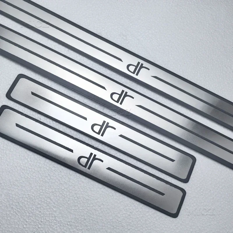 For Chery Dr 4.0/5.0/6.0 Accessories Stainless Steel Auto Door Sill Scuff Plate Anti-Kick Pedal Trim Protect -