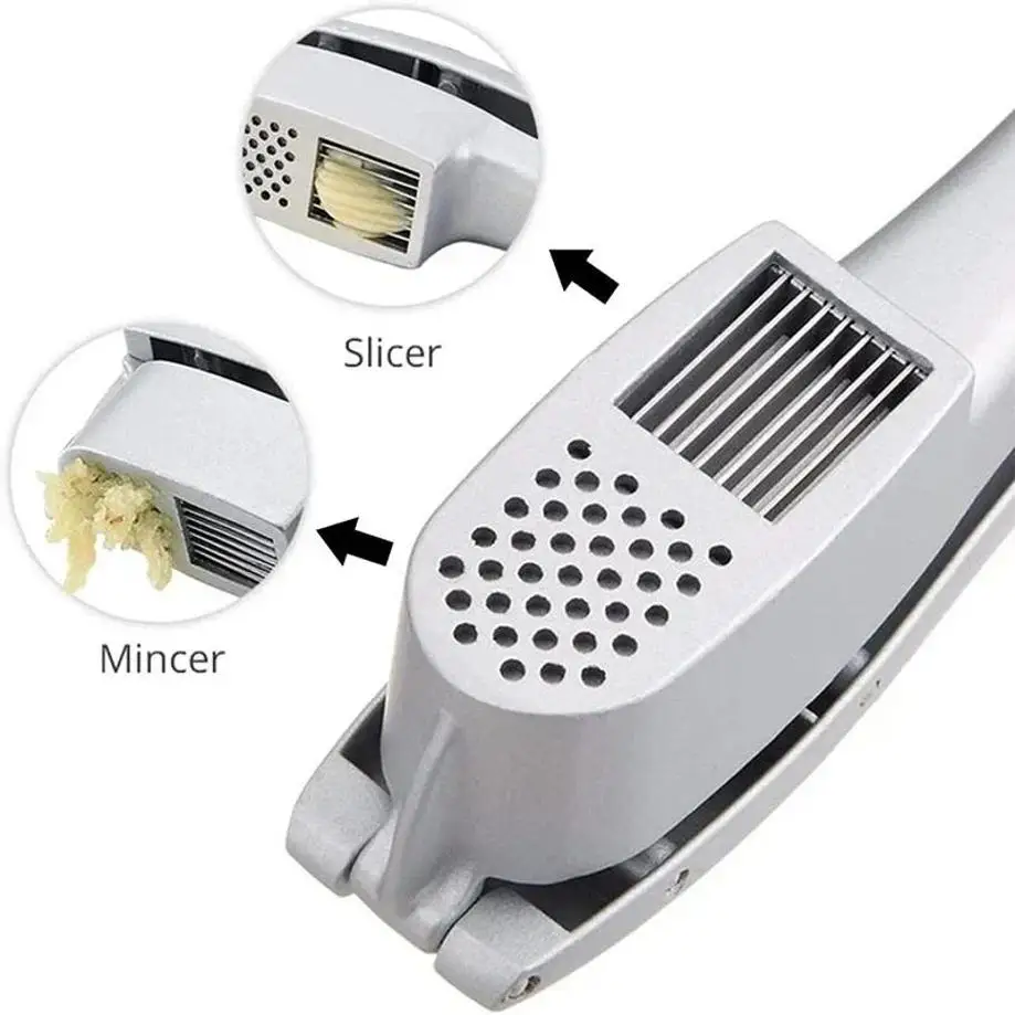 1 Pcs Multifunctional Garlic Ginger Press Kitchen Handheld Crusher Convenient Tool Grinding Slicer Stainless Steel