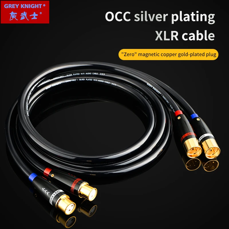 Grey Knight High Fidelity Occ Silver Plated Xlr Balanced Cable Hifi Audio Speaker Cable Microfono Mixer Audio Cable