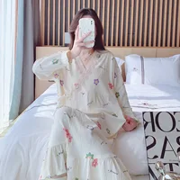 2025 Summer Pregnant Women Clothes Fashion Sweet Lace Patchwork V-neck Maternity Nursing Nightgowns Sleep Lounge Dress Lactation 2
