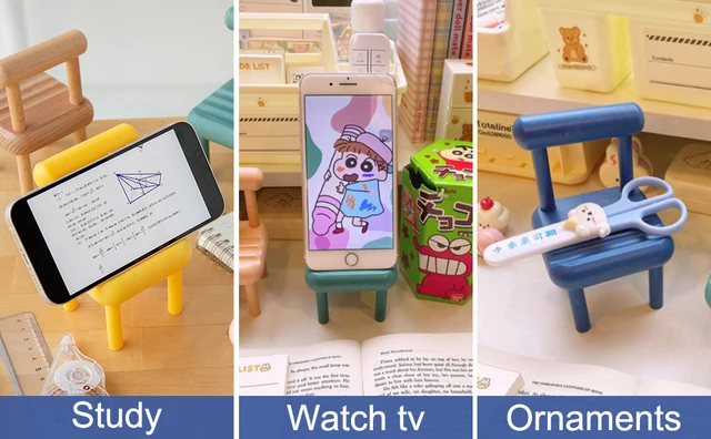 Cute Mini Chair Phone Holder, Card Display Wooden Stand for Desk,  Multi-Angle Universal Mobile Phone Stand for iPhone Samsung - AliExpress