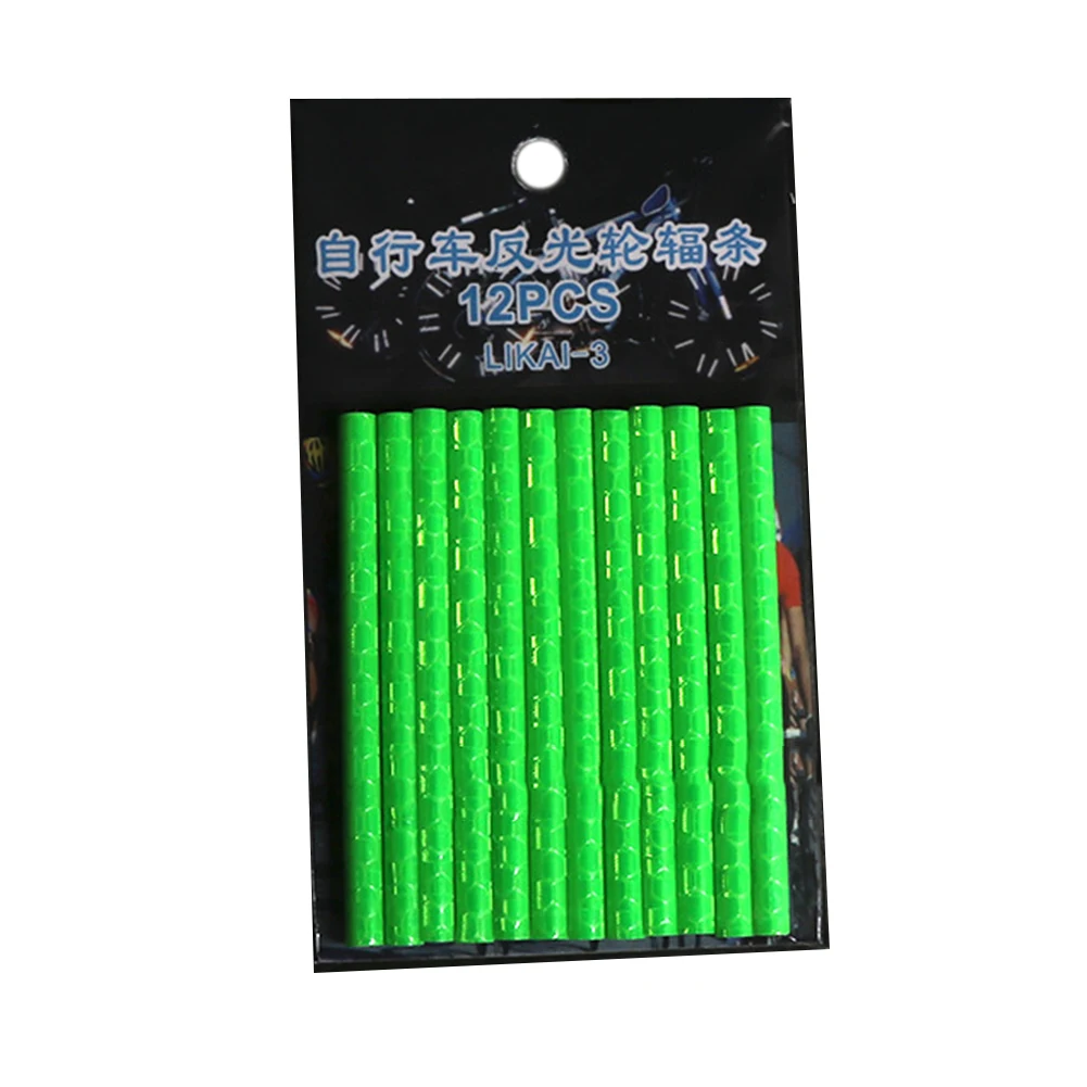 12Pcs Bicycle Spoke Skins Wraps Universal-Dirt Bike Spoke Covers Mountain Bike Night Riding Colorful Wheel Decoration Reflectors