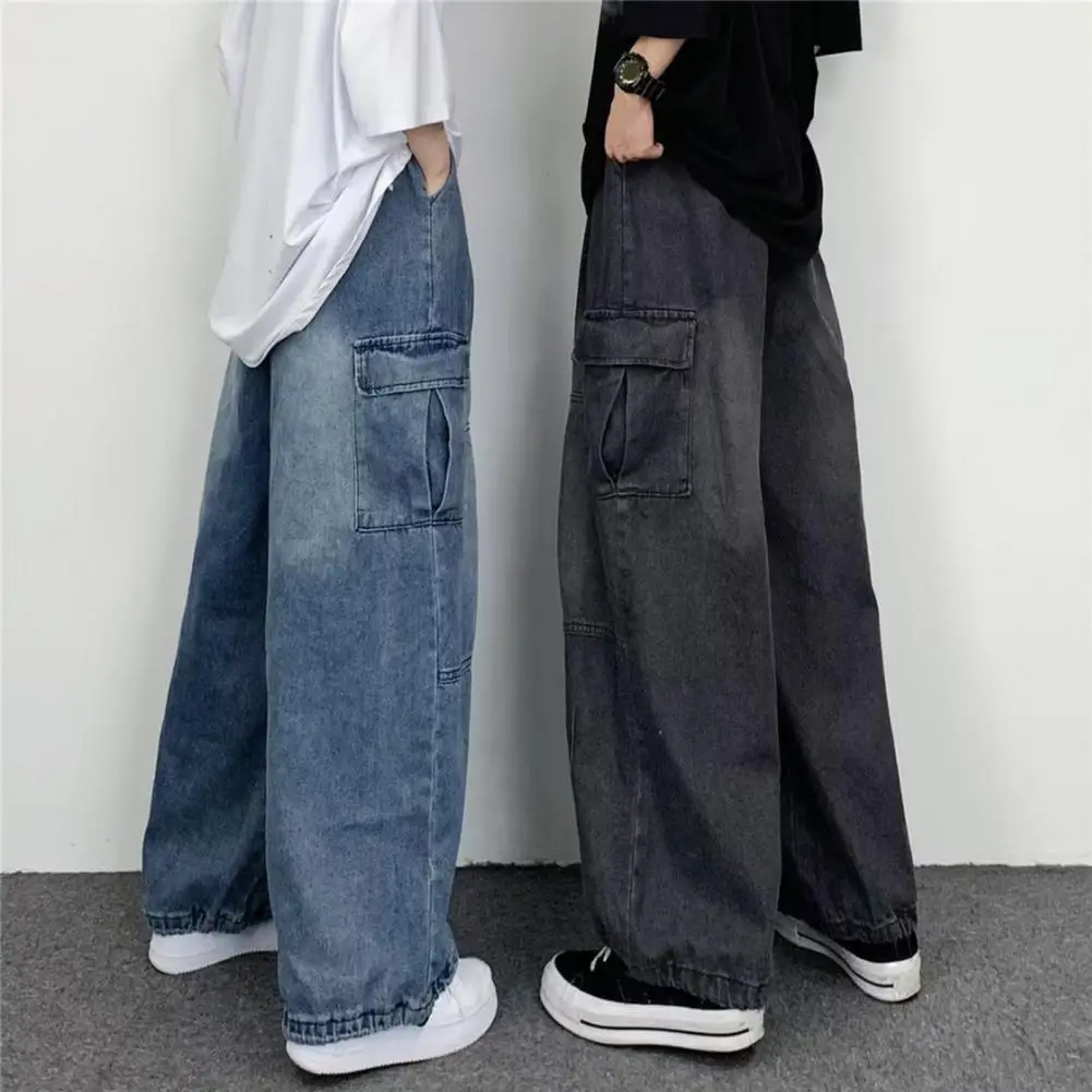 Women Vintage Streetwear Baggy Cargo Jeans High Waisted