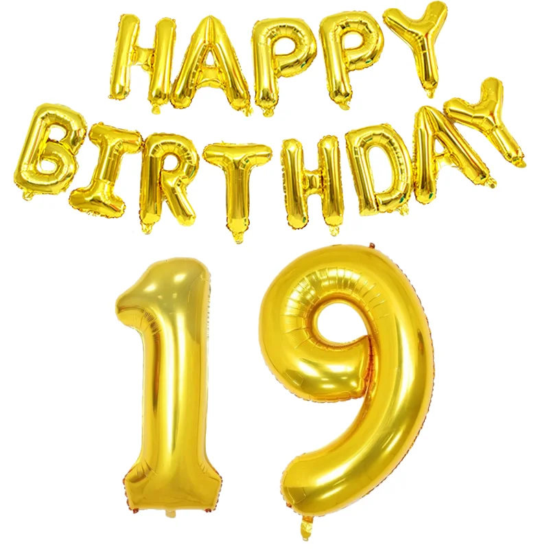 Gold Happy Birthday Zahlen-Folienballons für Erwachsene, Party-Dekoration, Mann und Frau, 14, 15, 16, 17, 18, 21, 30, 40, 50, 60, 70 Jahre alt, Weihnachten – Detail 7