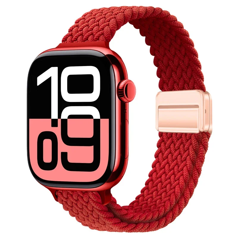 Elegant Braided Nylon Strap for Apple Watch - Slim Design Bracelet Band