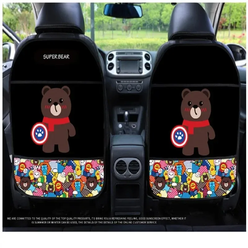 Car Seat Back Cover Protector for Kids Cartoon Car Anti Kick Mat with Bag Waterproof Seat Back Protector Anti Kick Pad 1PCS car seat protector
