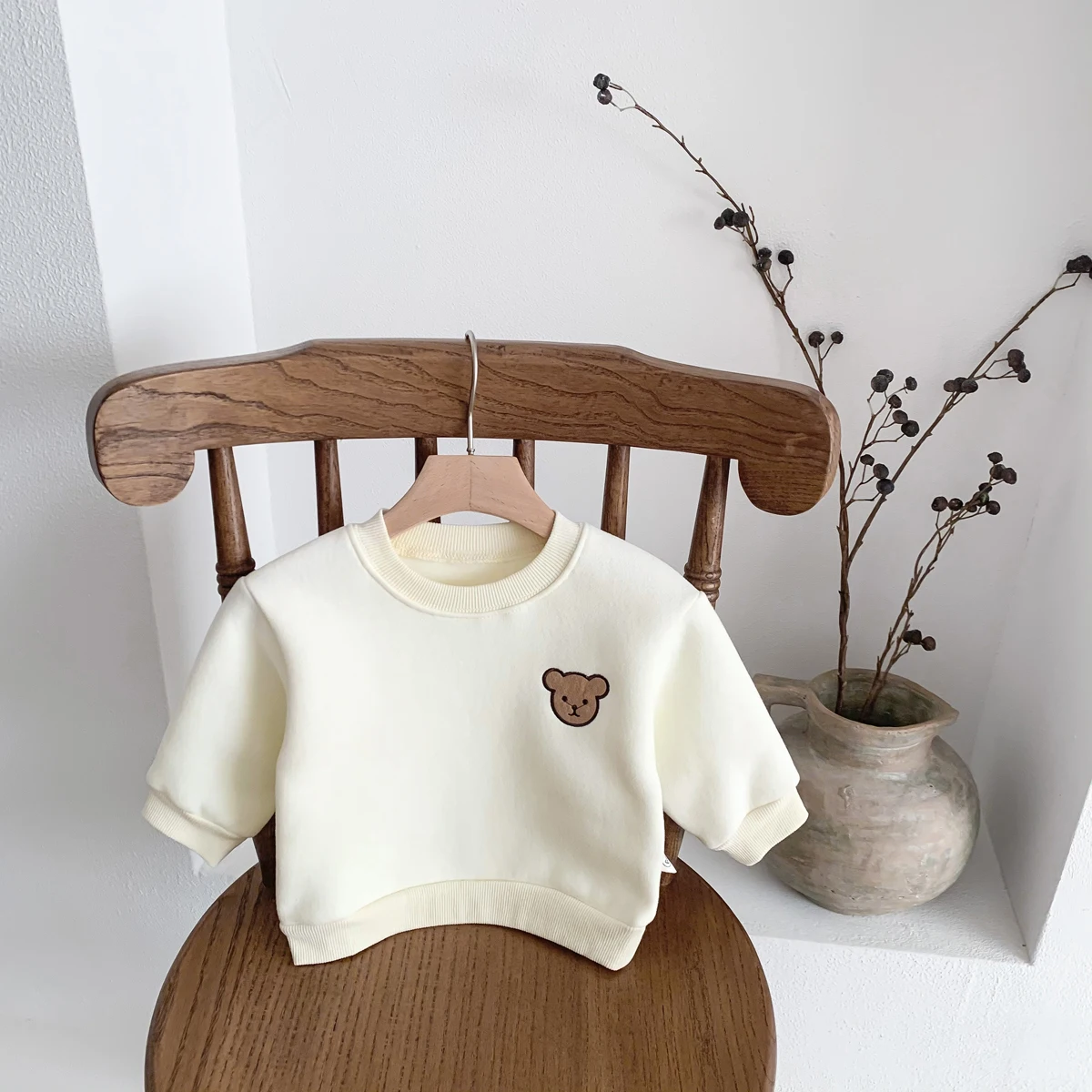 Children's Winter Round Neck 4 Color Korean Style Sweatshirt Children's Clothing Baby fleece-lined Boys and Girls Baby fleece-li 4