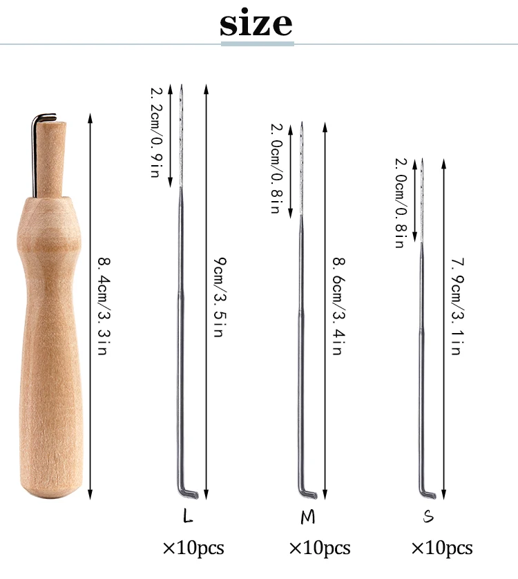 Wool Felting Needles Set For Wool Felting Craftwork DIY Craft Tools With Solid Wood Handle