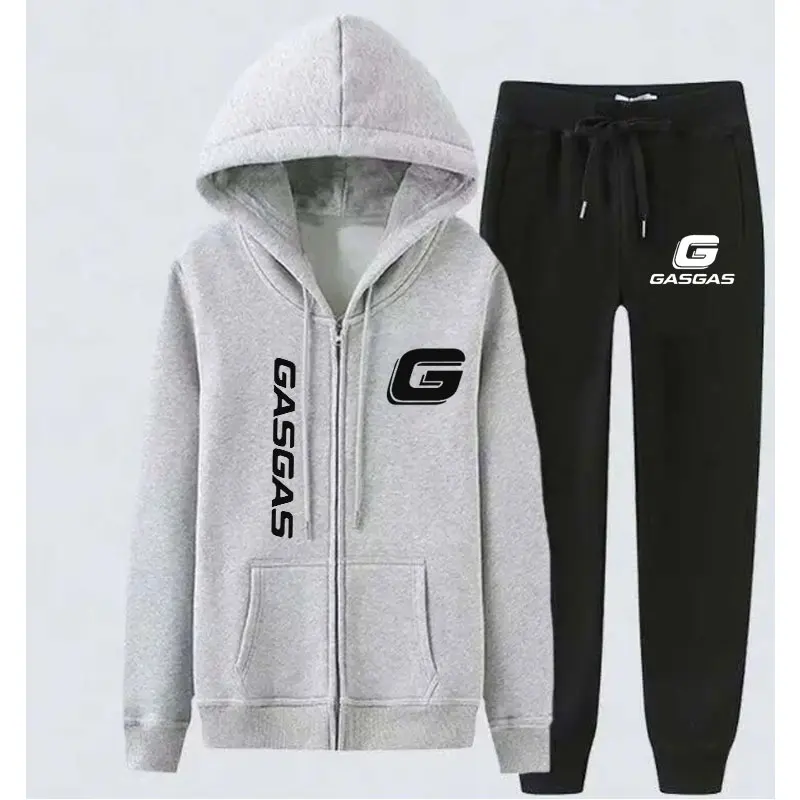 New Autumn Winter Motorcycles GasGas Men's Women Hoodies Sweatshirt+Sweatpants Suit Warm Sportswear Sets Men Hooded Pullover 5