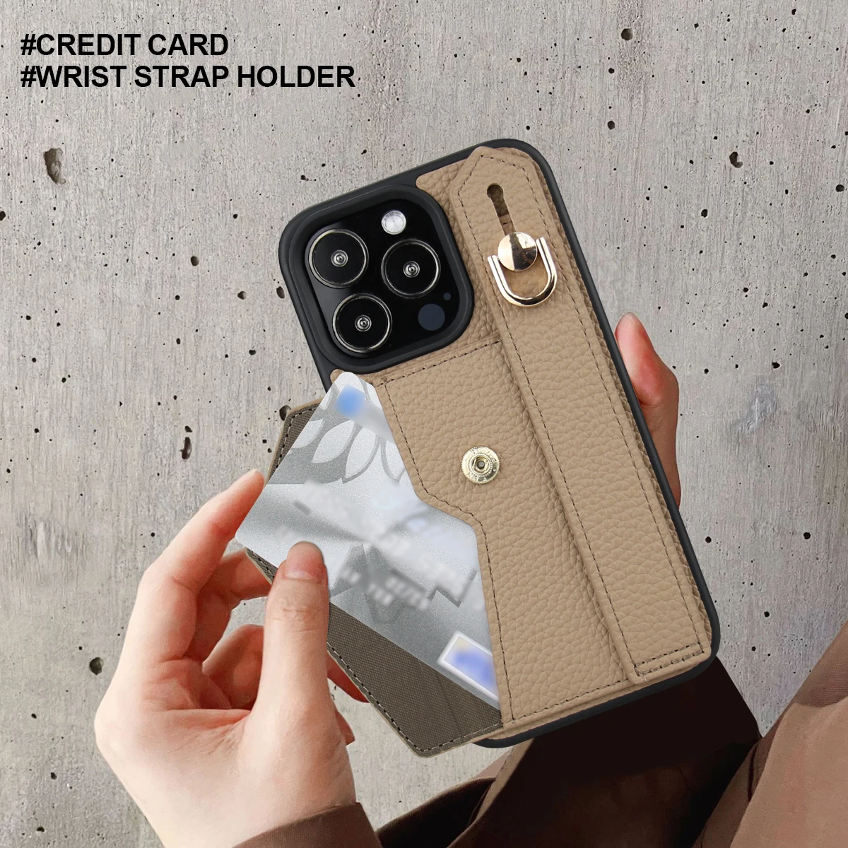 حافظة هاتف بحزام معصم وحقيبة بطاقات مضادة للإسقاط...