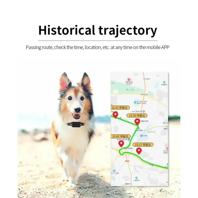 Mini Tracker Waterproof Dog GPS Collar, Dog Collar Cats Locator Smart Trackeing Alarm Device,Real-Time Call Remote GPS Locator 6
