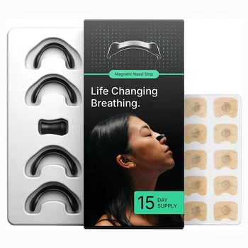 Skin Safe Magnetic Nasal Strips,sport Nasal Dilator,intake Breathing Nasal Strip Starter Kit Boost Oxygen Snore Reducing Aid Kit