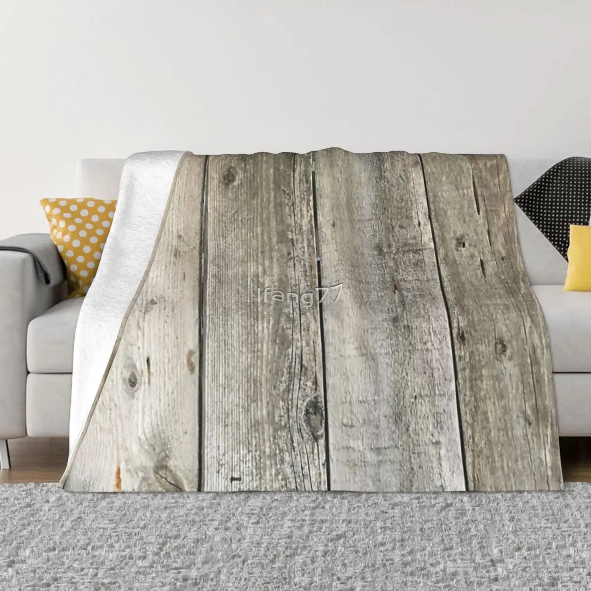 Francese Country Farmhouse Whitewashed Grey Barn Wood Coperta Copriletto Sul Letto Outdoor King Size