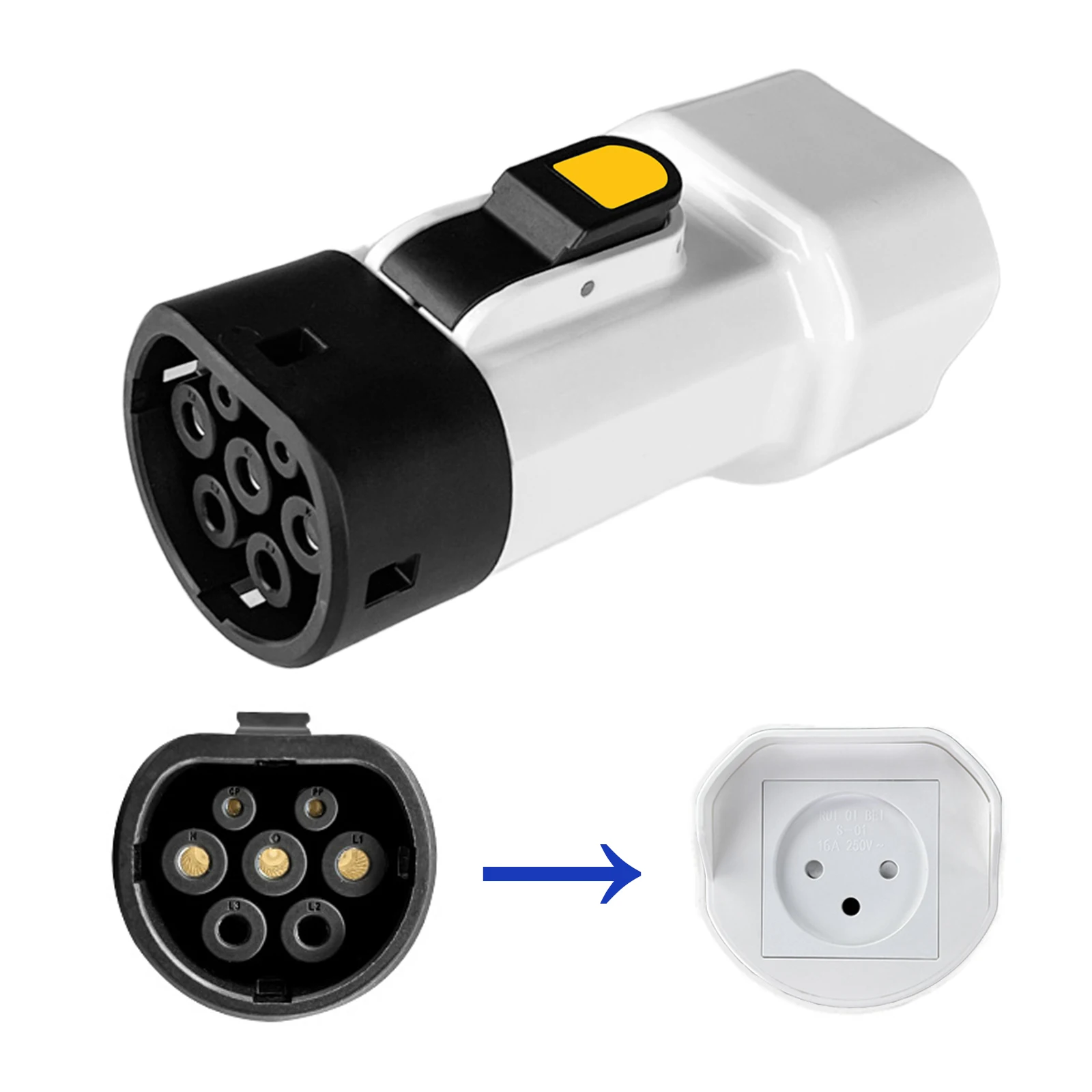 Type 2 V2L Discharger Adapter with Israeli Socket Portable Type 2 Car Discharge Plug for Jaecoo 7 BYD EVqiaoyi