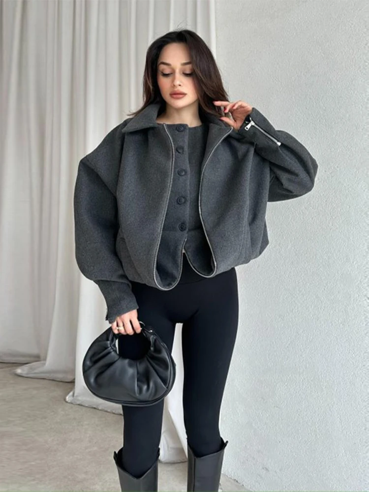 Damen-Wintermäntel, Kunstkaschmir-Mantel mit wendbarer Spleißweste, Herbst 2025, weibliche Knopfjacke, vielseitige Damen-Oberbekleidung – Detail 14