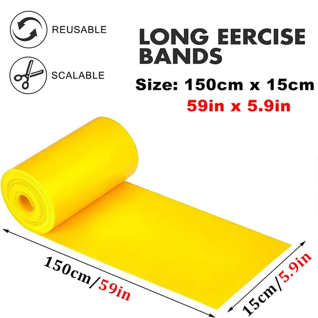 Elastic Yoga Fitness Bands Yoga Pilates Resistance Bands for Men Women Home Work Out Band Yoga Flexibility Stretching Equipment 6