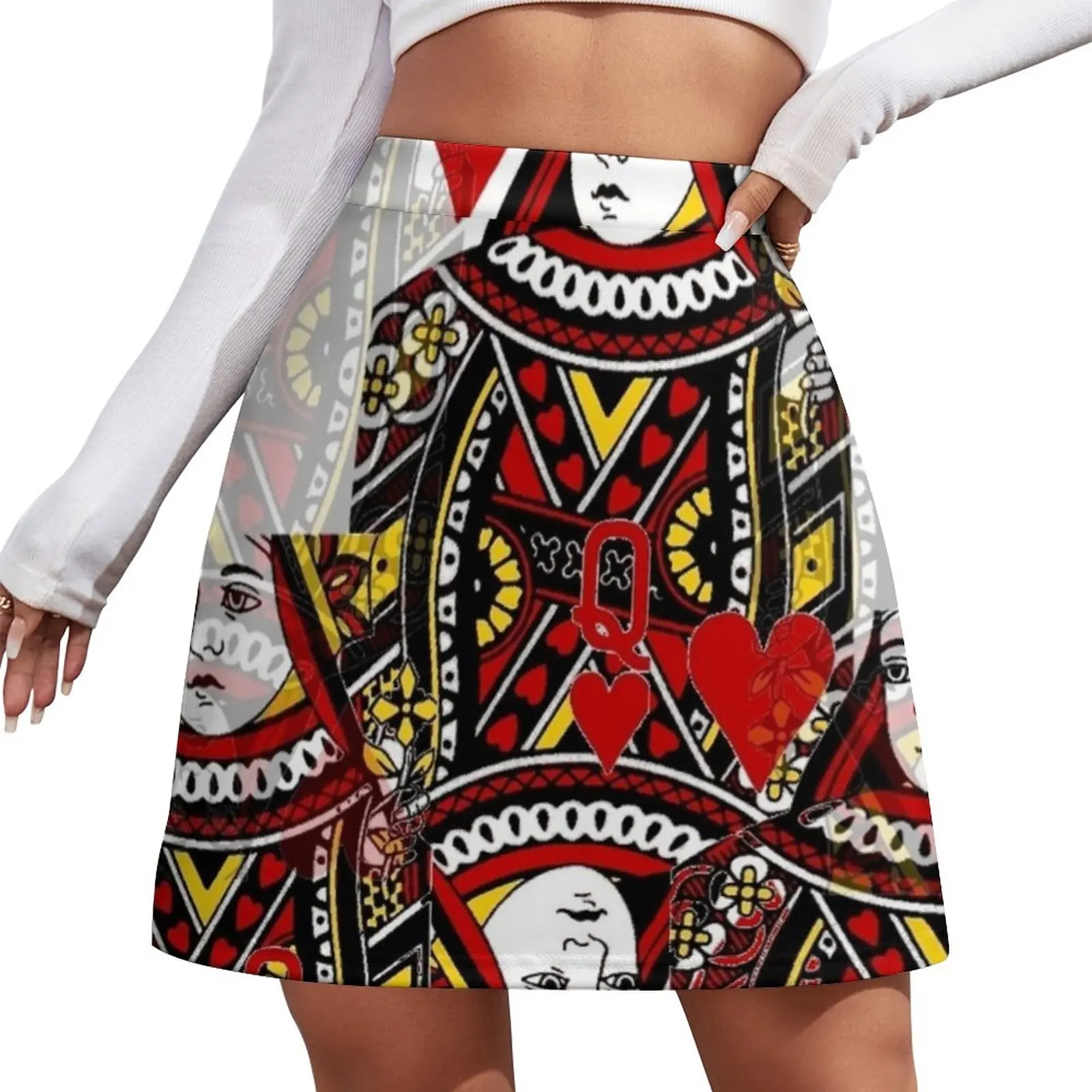 

QUEEN OF HEARTS Mini Skirt Korean clothing clothes for women Clothing