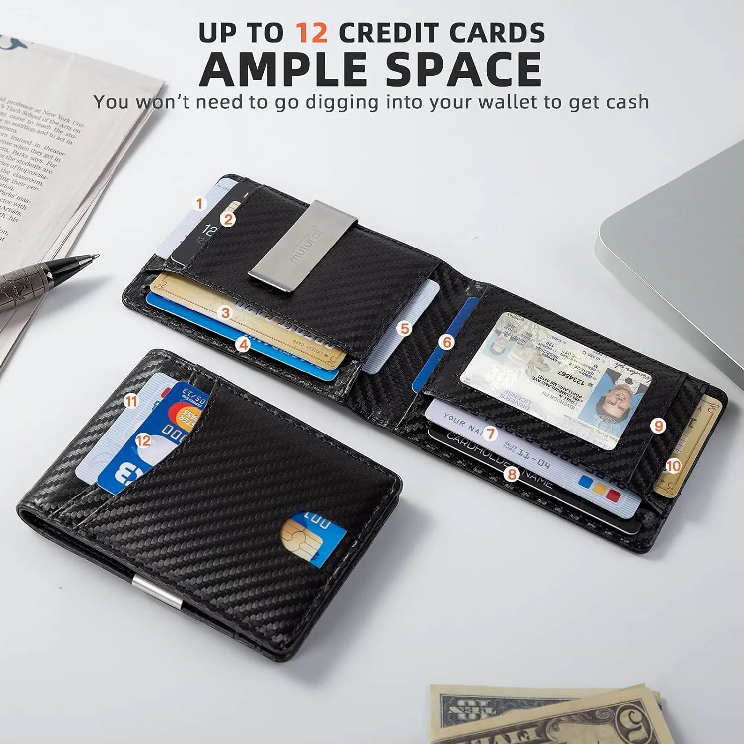 Mutural Minimalist Slim Wallet for Men 4