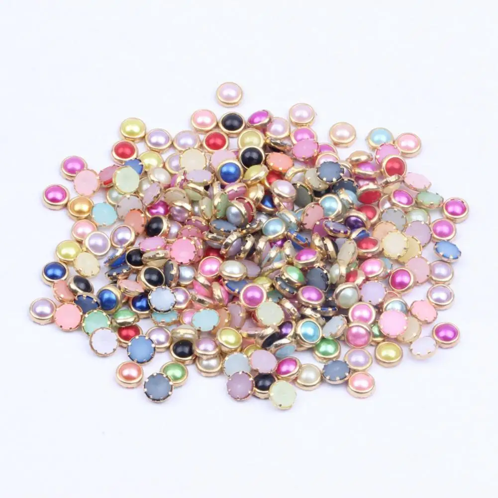 

Nail Embellishments Metal Rhinestone Nail Beads 100pcs Handcraft Half Round Diy Beauty Glitter Decoration for Nail Art Head Clip