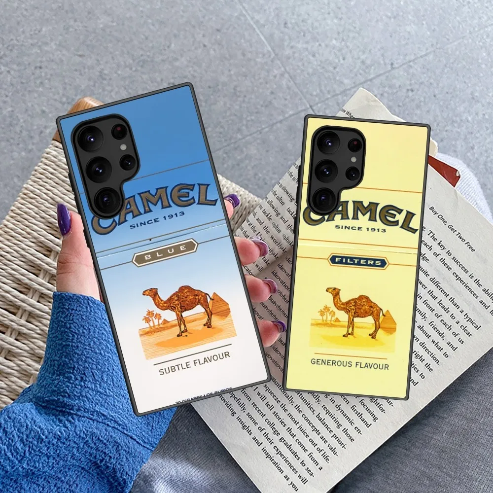 

Cigarette Brand C-CamelsS Phone Case For Samsung Galaxy S23 S22 S21 S20 Plus Ultra M54 Note20 Soft Black Phone Cover