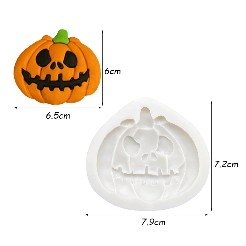 Jack-o'-Lantern Halloween Silikon-Zuckergussform Harzwerkzeuge Cupcake-Backform Fondant-Kuchendekorationswerkzeuge – Detail 5