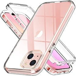 360 Full Body Shockproof Clear Case with Dual - Layer Protection - iPhone 15 Plus (Clear)