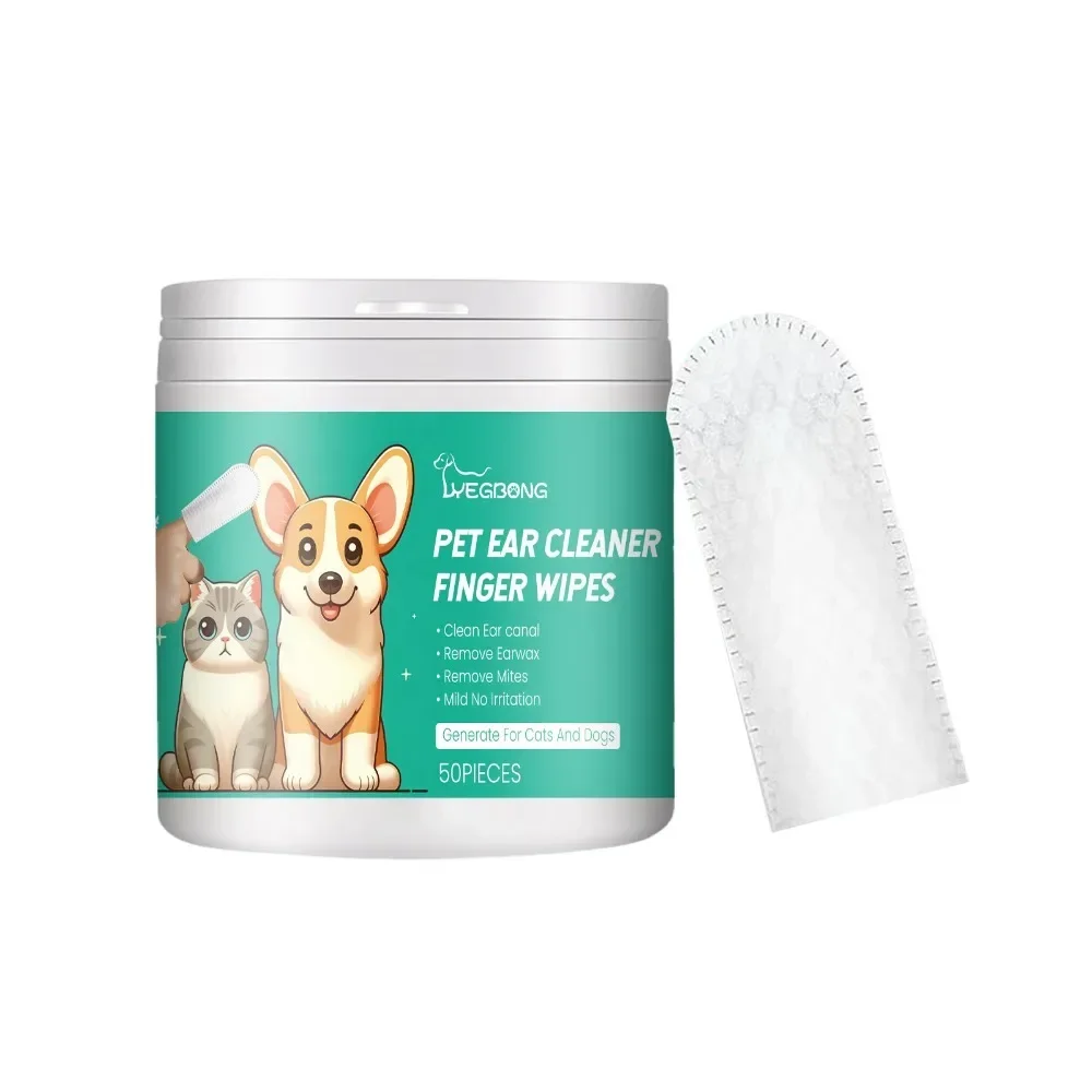 Yegbong pet cleaning wipes gently clean pet ear mites, ear wax, eye dirt, feet and feet, deodorize and remove odor