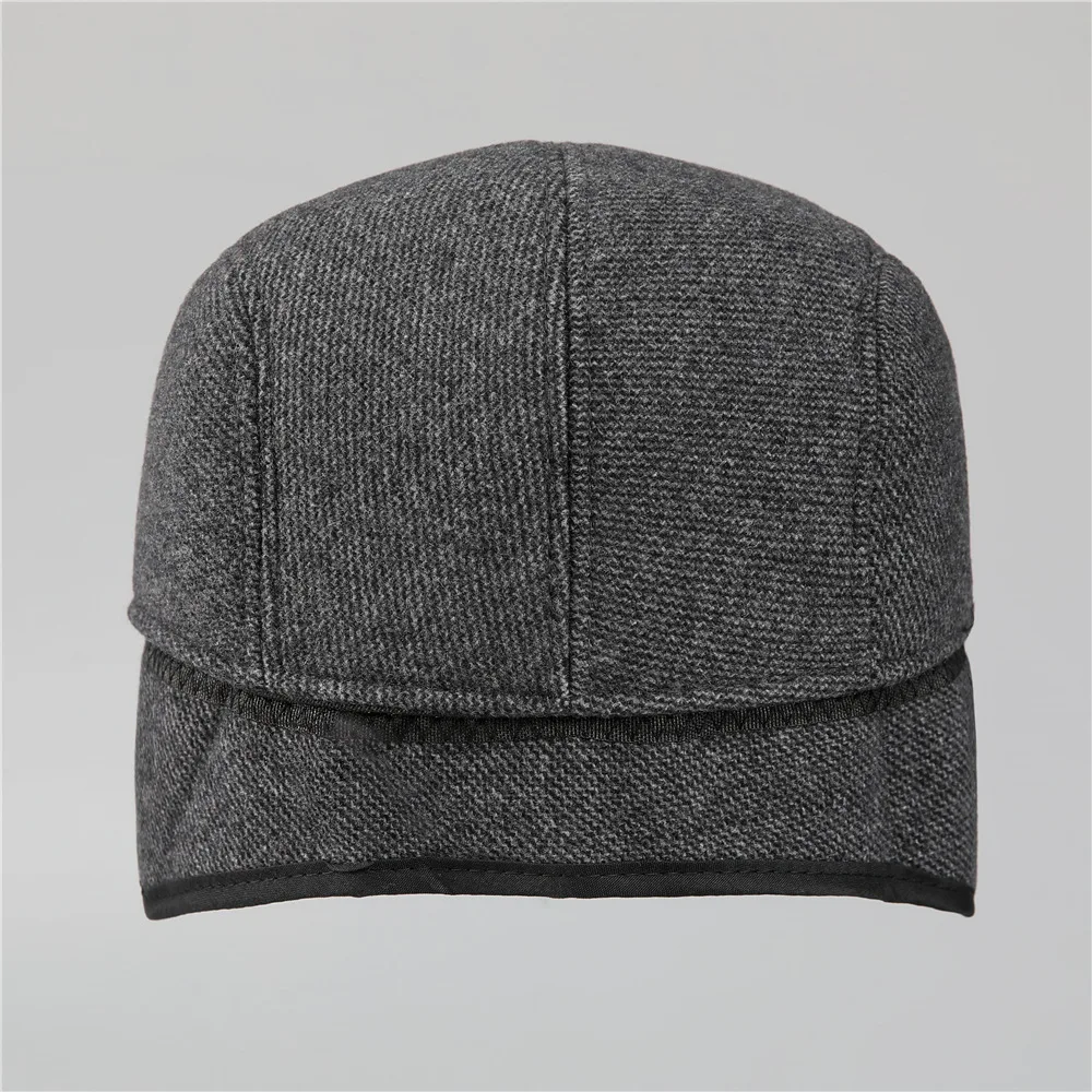 Men's Cap Autumn and Winter Thickened Ear Protection Old Man Hat Middle-aged and Elderly Dad Cotton Hat Wool Caps