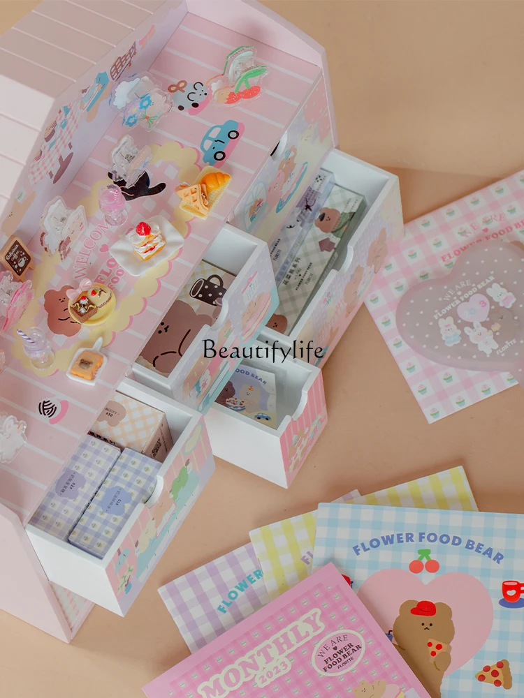 

Фотофон с изображением цветущего медведя, семейная Подарочная коробка, полный набор для макияжа