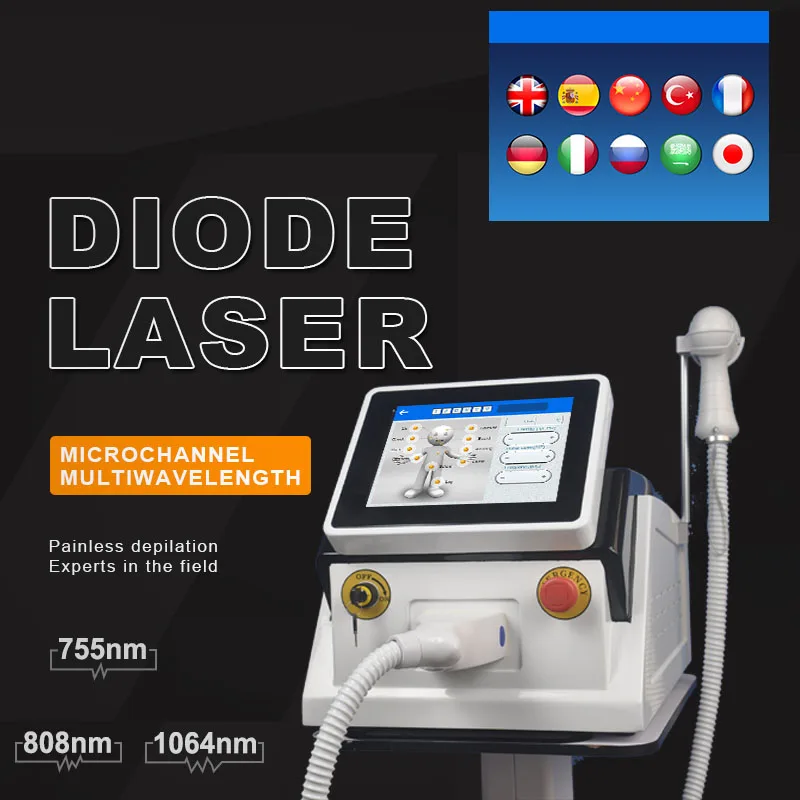 

High-End Beauty Salons Use 755nm 808nm 1064nm Diode Laser All Skin Use Hair Removal Machine 50 Million Shots