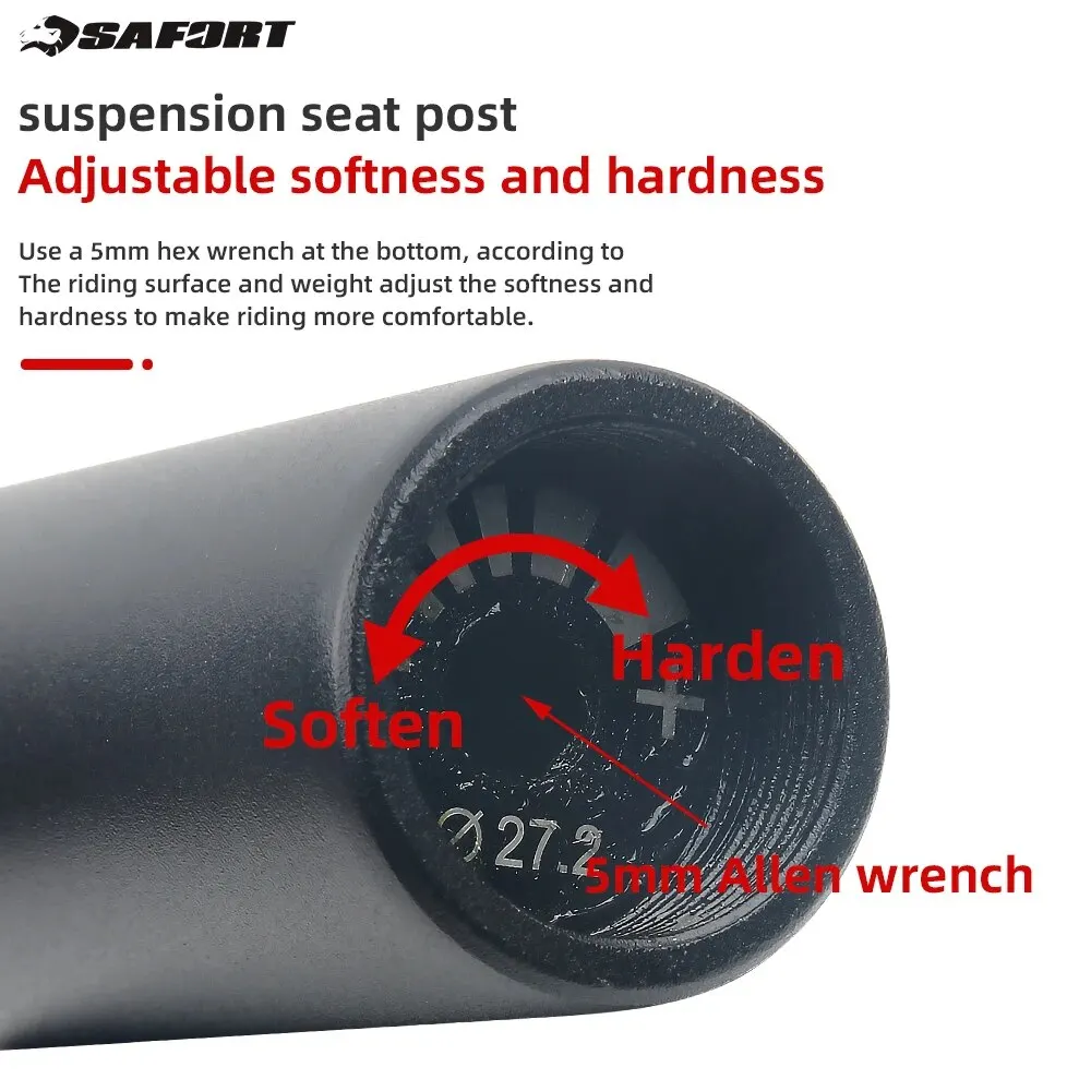 Bike Seatpost Safort MTB Suspension Seatpost 27.2 30.9 31.6mm Mountain Bike Shock Absorber Off-Road Bicycle Seat Dropper Bike Parts for NCX