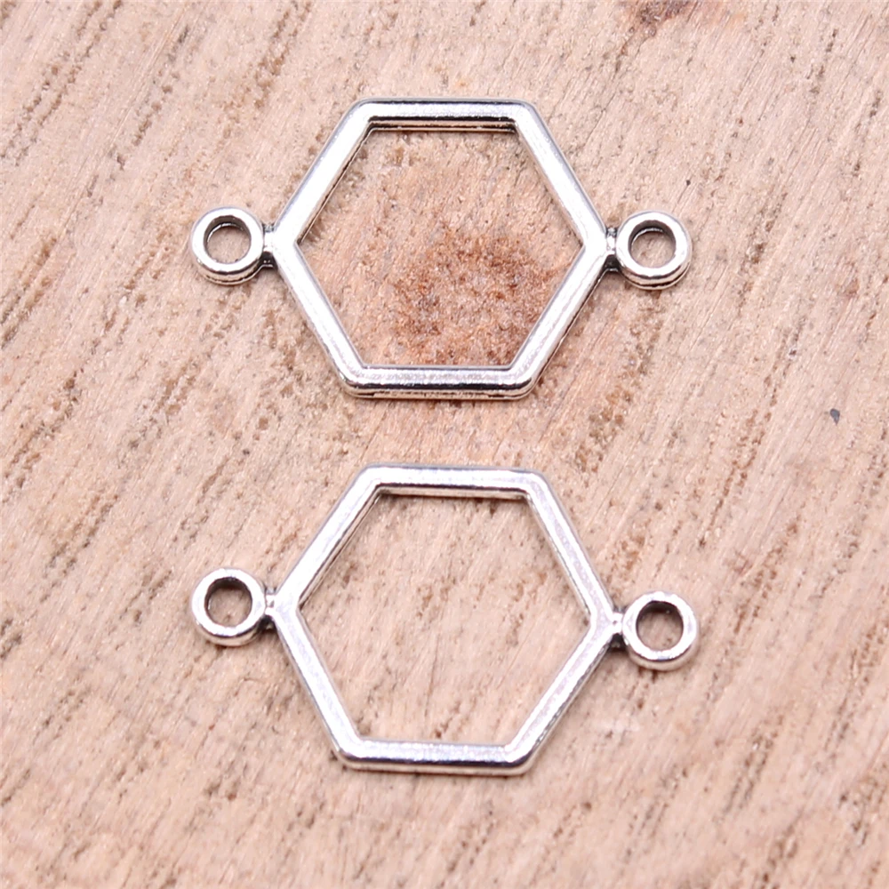 19x13mm KC Gold Color Honeycomb Connector Charms For Jewelry Making 40pcs Jewelry Charms Silver Charms Silver Charm
